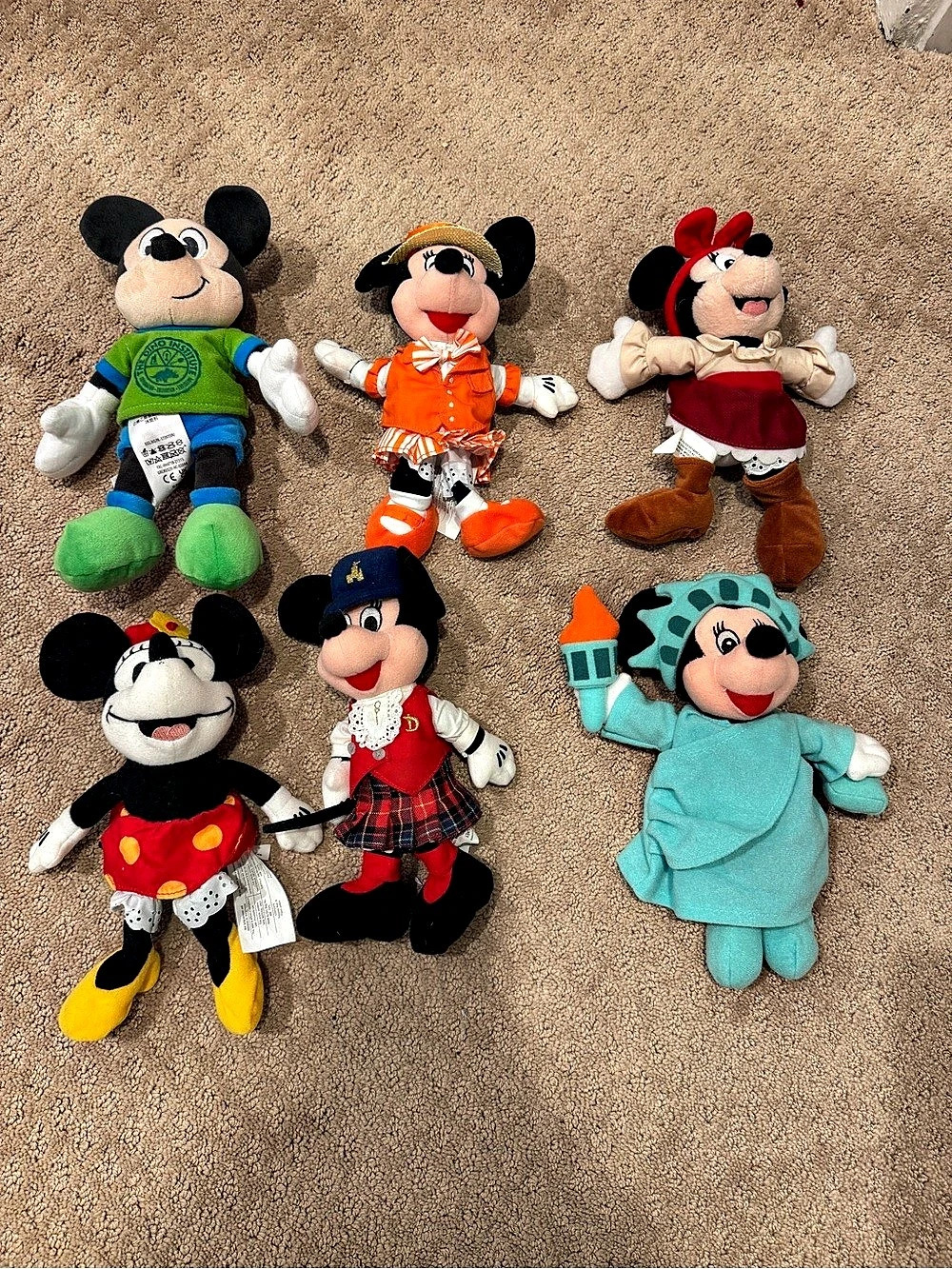 Vintage Disney Mickey and Minnie plush assortment Character Plush Toy Price per